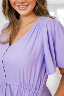 Bonnie Linen Blend Maxi Dress in Lavender