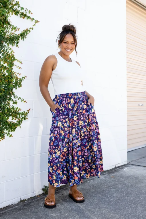 Carrie Maxi Skirt in Posie