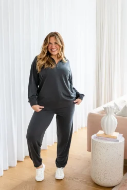 Cassie Modal Blend Lounge Sweater in Shadow