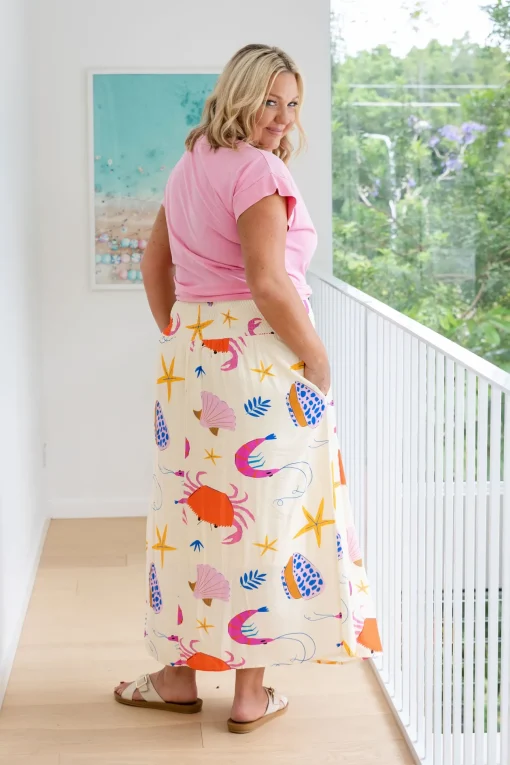 Cheshire Bamboo Blend Skirt in Crabby Patty