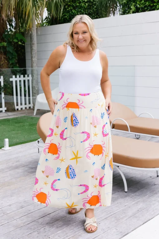 Cheshire Bamboo Blend Skirt in Crabby Patty