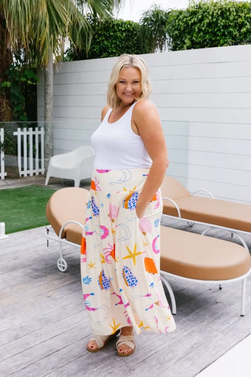 Cheshire Bamboo Blend Skirt in Crabby Patty
