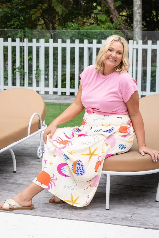 Cheshire Bamboo Blend Skirt in Crabby Patty