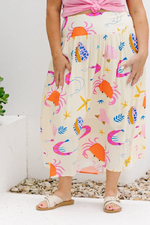 Cheshire Bamboo Blend Skirt in Crabby Patty