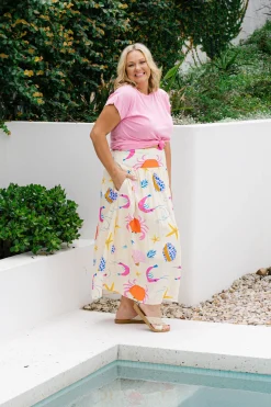Cheshire Bamboo Blend Skirt in Crabby Patty
