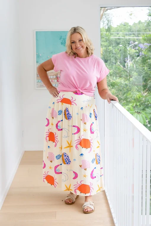 Cheshire Bamboo Blend Skirt in Crabby Patty