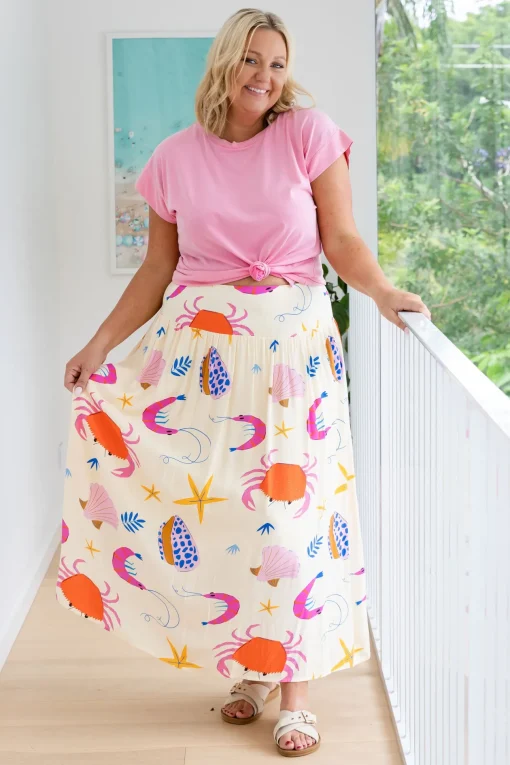 Cheshire Bamboo Blend Skirt in Crabby Patty