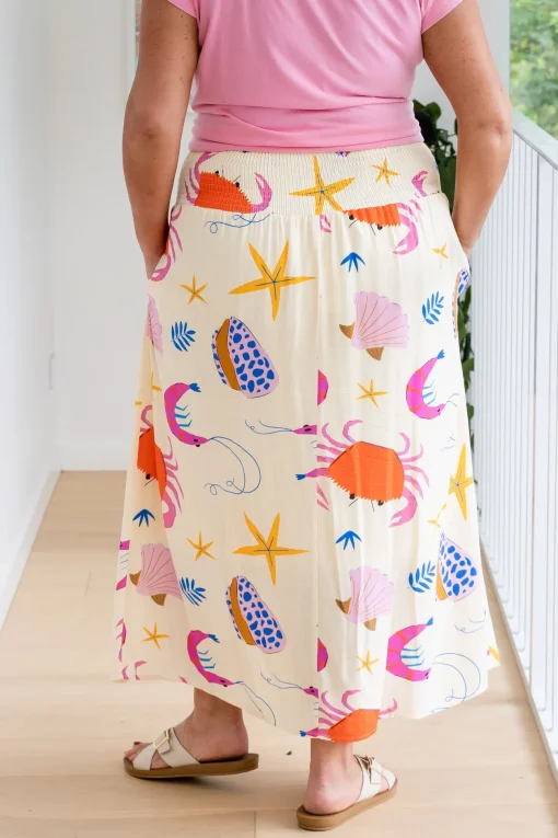 Cheshire Bamboo Blend Skirt in Crabby Patty