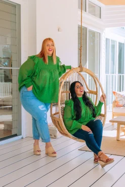 Cora Long Sleeve Top in Green