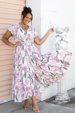 Ellie Floral Maxi Dress in White