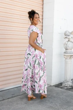 Ellie Floral Maxi Dress in White