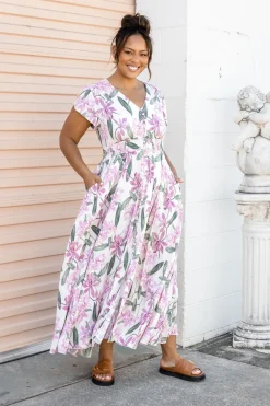 Ellie Floral Maxi Dress in White