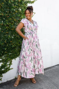 Ellie Floral Maxi Dress in White