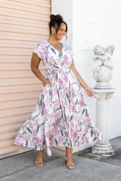 Ellie Floral Maxi Dress in White