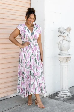 Ellie Floral Maxi Dress in White