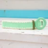 Extra Length Stretch Belt with Green Buckle