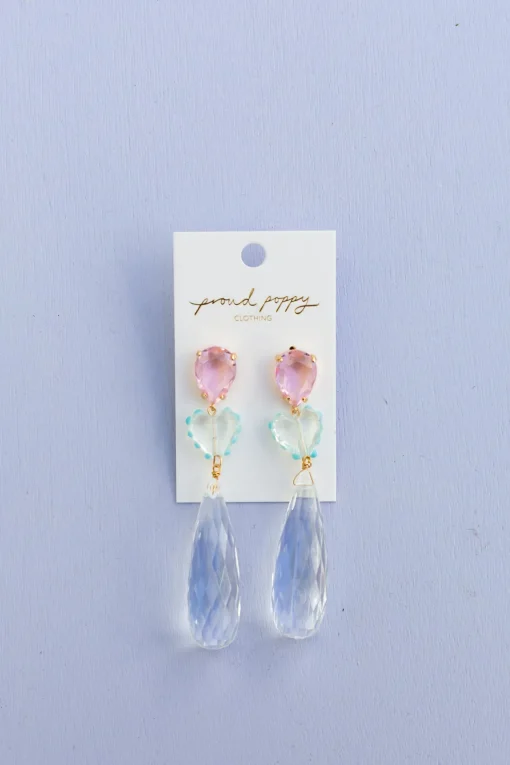 Fado Clear Heart Teardrop Earrings