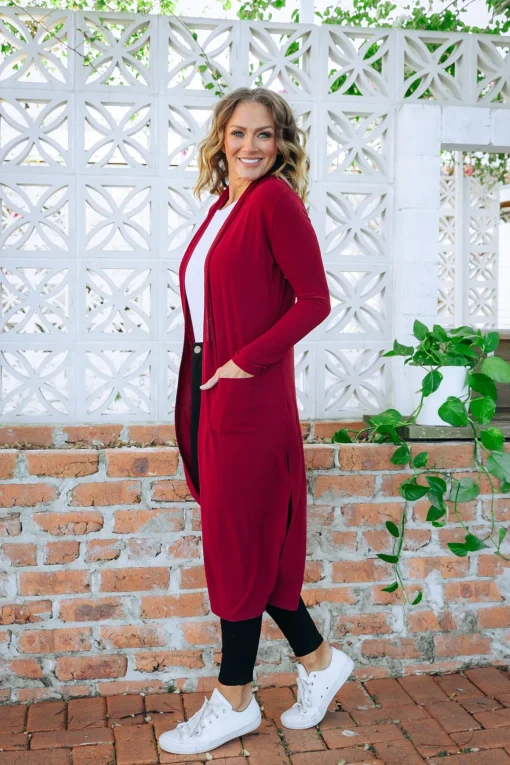 Jane Cardigan in Burgundy