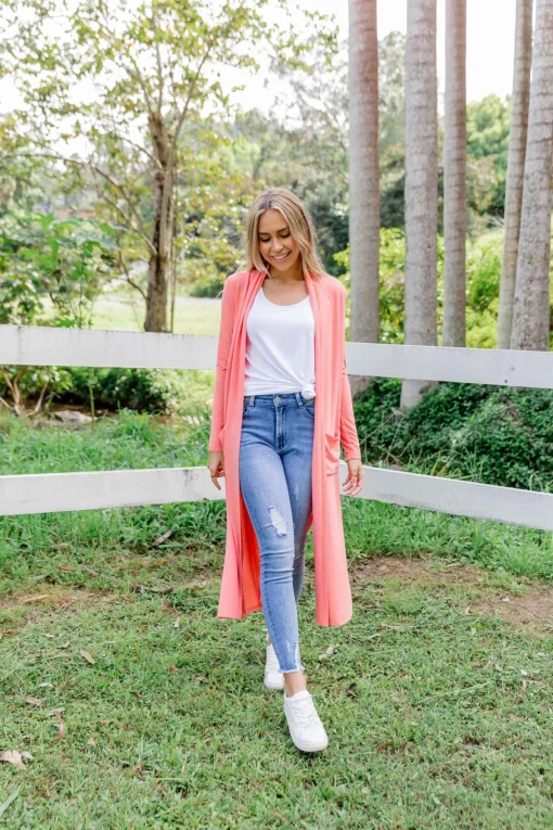 Jane Cardigan in Coral