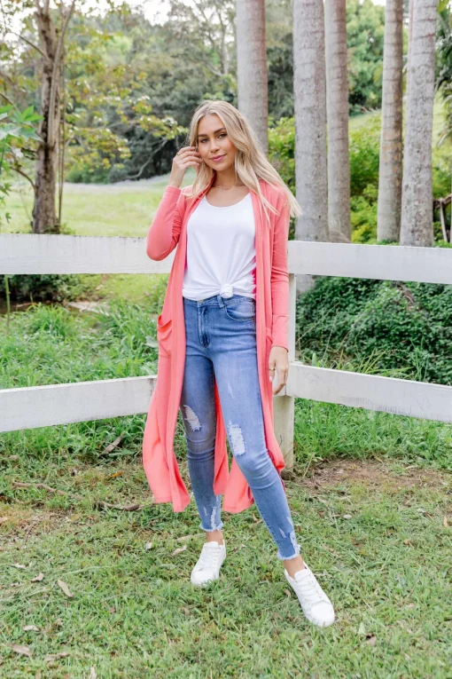 Jane Cardigan in Coral
