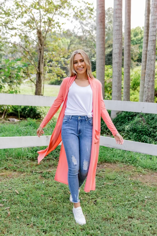 Jane Cardigan in Coral