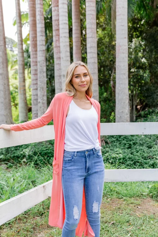 Jane Cardigan in Coral