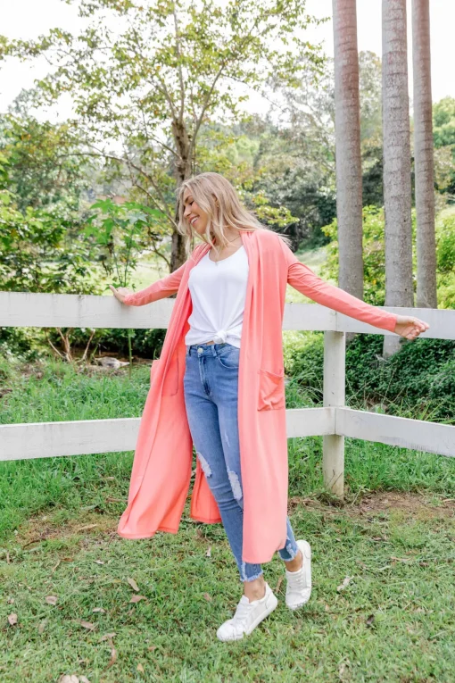 Jane Cardigan in Coral