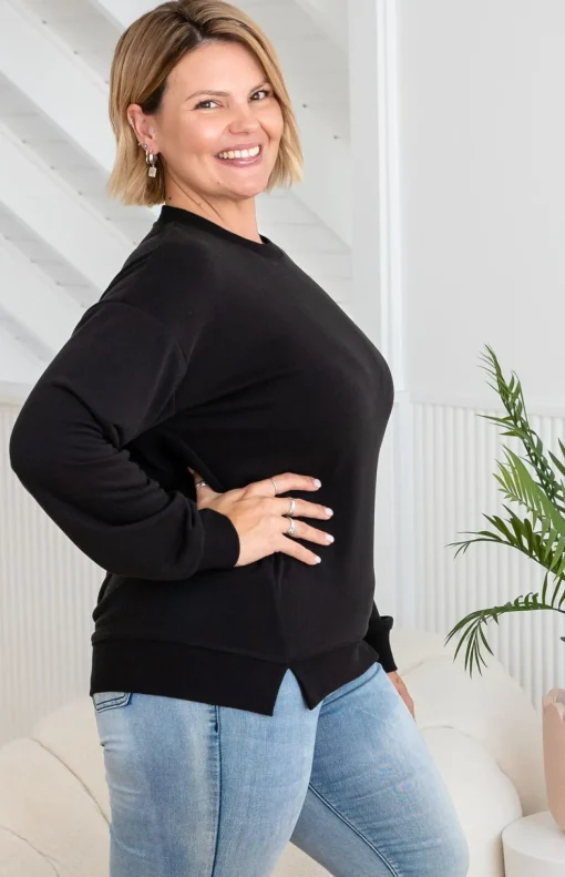 Jenny Lounge Modal Blend Sweater in Black