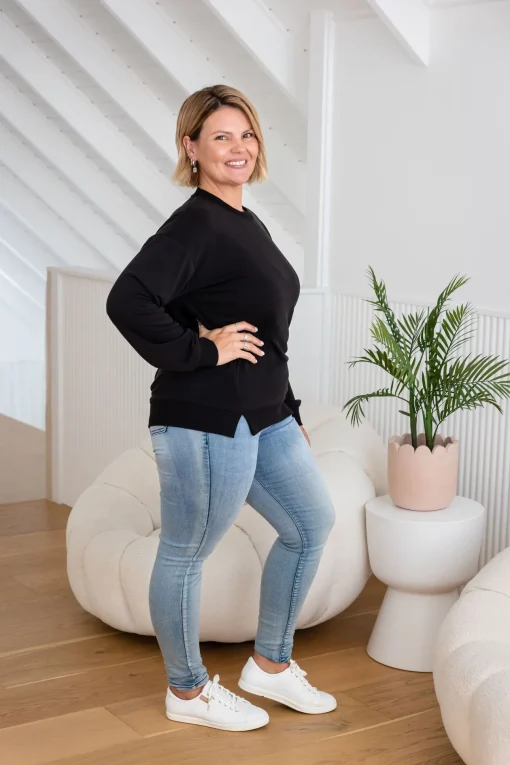 Jenny Lounge Modal Blend Sweater in Black