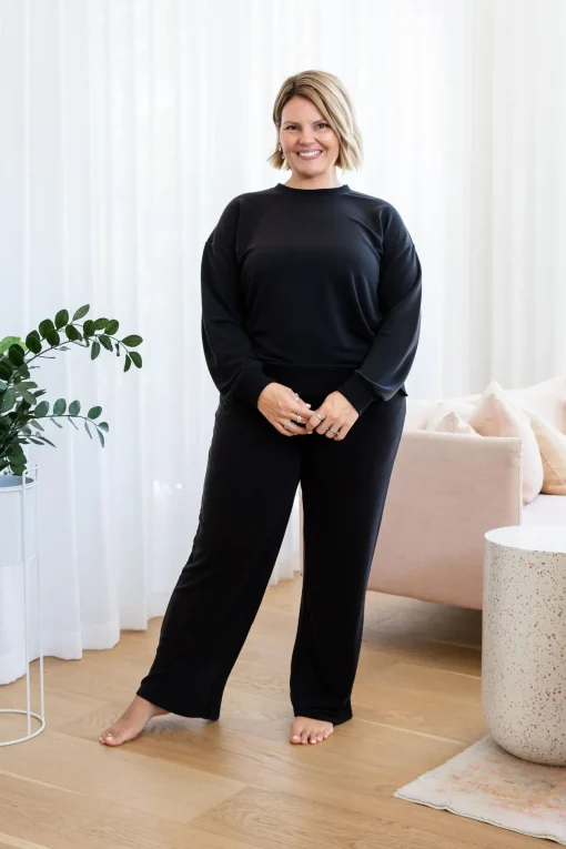Jenny Lounge Modal Blend Sweater in Black