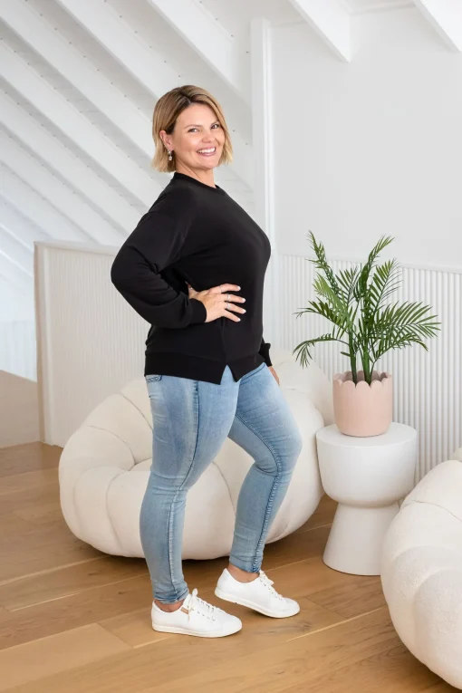 Jenny Lounge Modal Blend Sweater in Black