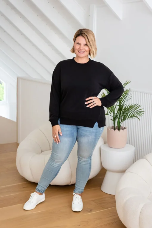 Jenny Lounge Modal Blend Sweater in Black