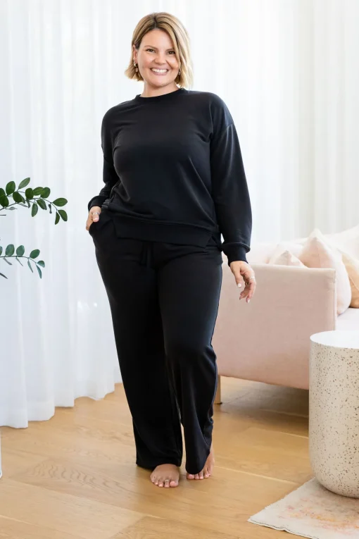 Jenny Lounge Modal Blend Sweater in Black