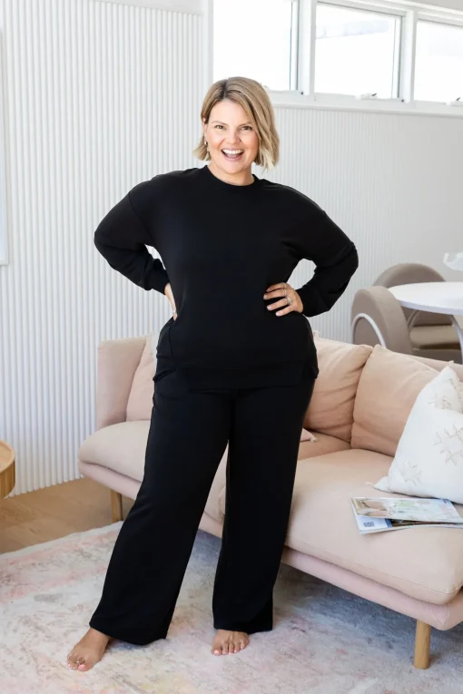 Jenny Lounge Modal Blend Sweater in Black