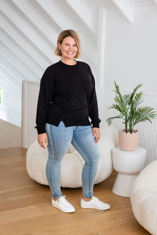 Jenny Lounge Modal Blend Sweater in Black