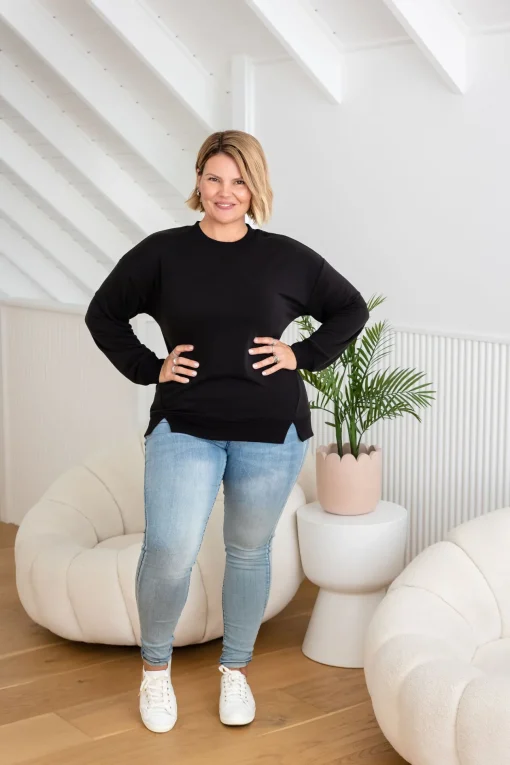 Jenny Lounge Modal Blend Sweater in Black
