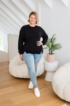Jenny Lounge Modal Blend Sweater in Black