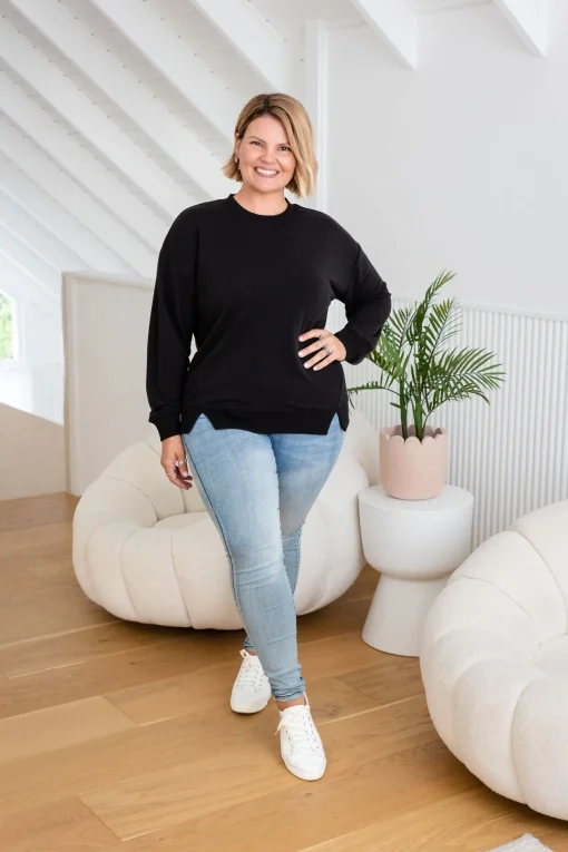 Jenny Lounge Modal Blend Sweater in Black