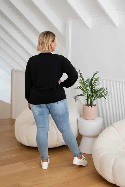 Jenny Lounge Modal Blend Sweater in Black