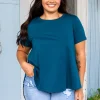 Macey Hi-Low T-Shirt in Teal
