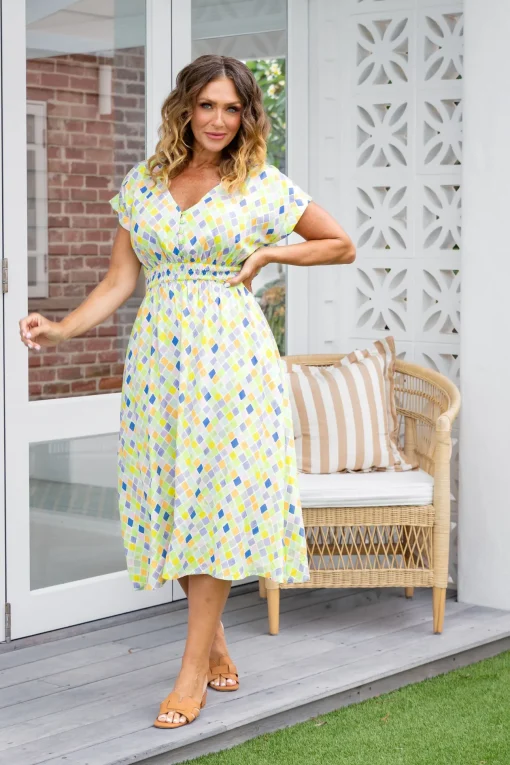 Millie Midi Dress in Diced