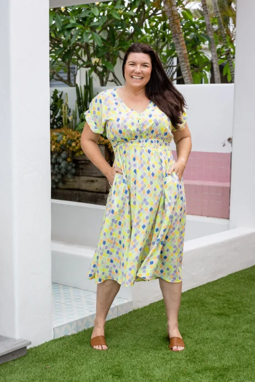 Millie Midi Dress in Diced