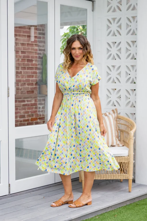 Millie Midi Dress in Diced