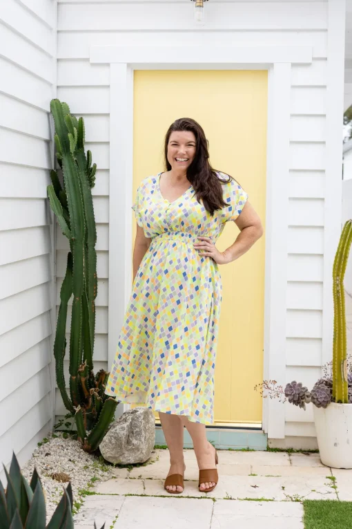Millie Midi Dress in Diced