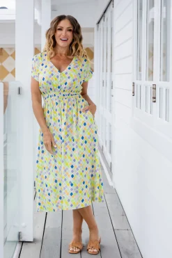 Millie Midi Dress in Diced