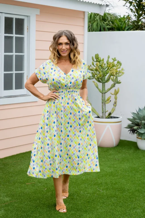 Millie Midi Dress in Diced