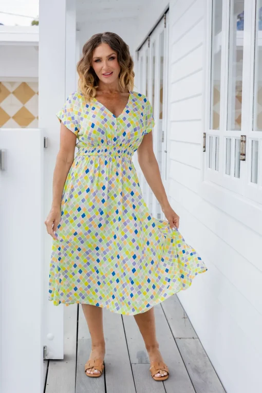 Millie Midi Dress in Diced