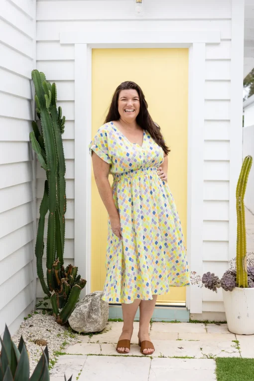 Millie Midi Dress in Diced