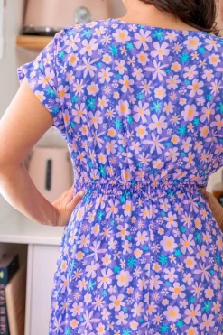 Millie Midi Dress in Lilac Daisies