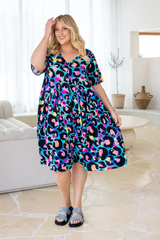Peak Dress in Kasey Leopard by Kasey Rainbow